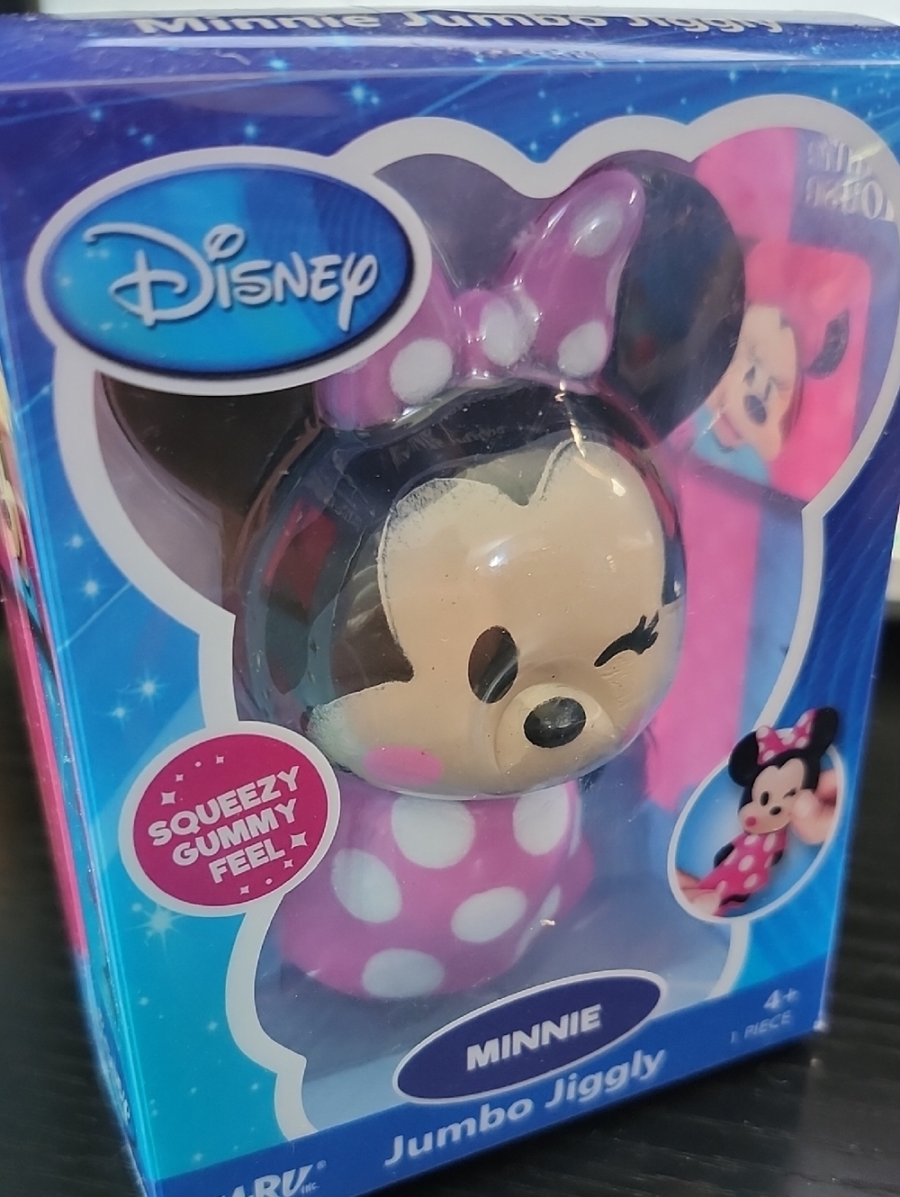 Disney Minnie Mouse Pink & White Polka Dot Jumbo Jiggly Squeeze Toy